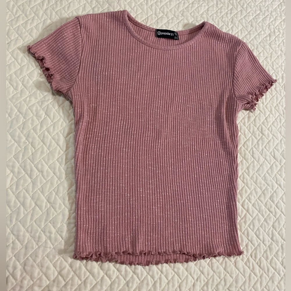 Pink Ribbed Top